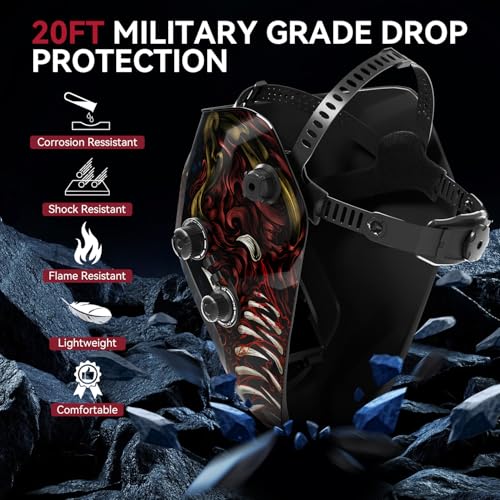 Image of ARCCAPTAIN Auto Darkening Welding Helmet, 3.94 inchX3.66 inch Large Viewing Screen True Color Welding Hood with 4 Arc Sensor Solar Powered, Wide Shade 4-5 /5-9 /9-13 Welding Mask (Alien)