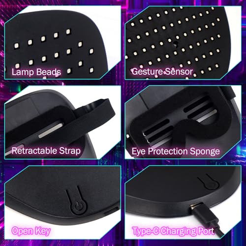Led Mask Light Up Mask With Gesture Sensing, Kids Toys Gifts for Men Boys - image 8