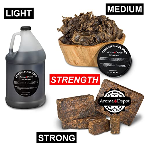 Aroma Depot Raw African Liquid Gallon Black Soap 100% Natural Soap For Acne, Eczema, Psoriasis, And Dry Skin Scar Removal Face And Body Wash. Handmade Imported From Ghana #TOP6