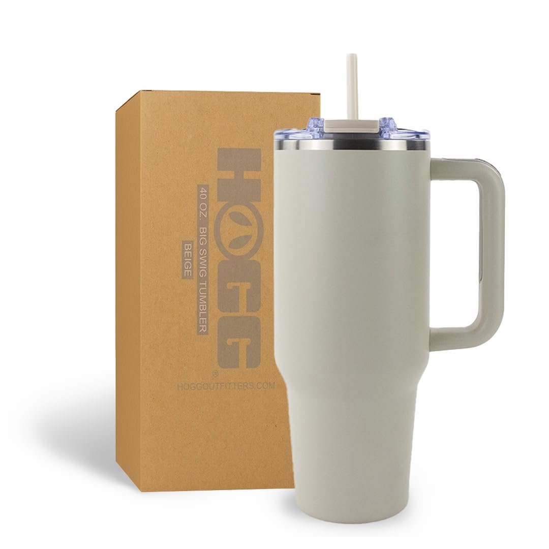 Amazon.com | Hogg Big Swig 40 oz Tumbler with Handle and Straw - Beige,  40oz Insulated Stainless Steel, Water Tumbler with Straw, Water Cup with  Handle, Versatile Leak Proof Lid: Tumblers &