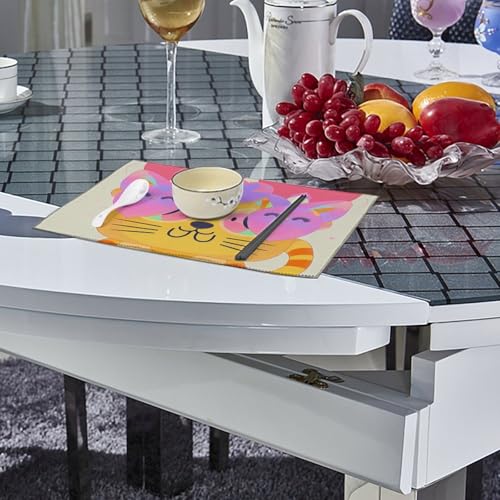 Set de table chaton toile lavable pour en finir avec les taches de repas