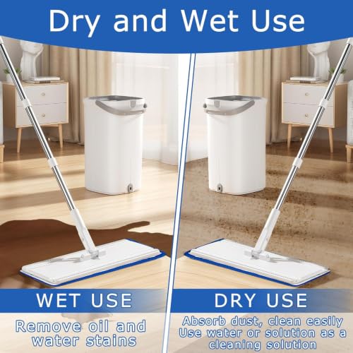 Image of 24 Pack Replacement Microfiber Pad - Thick - Universal Commercial 17-18 Inch Mop Head- Heavy Duty - Wet & Dry Cleaning Refills Reusable Mop Refills Fit for Most Microfiber Flat System