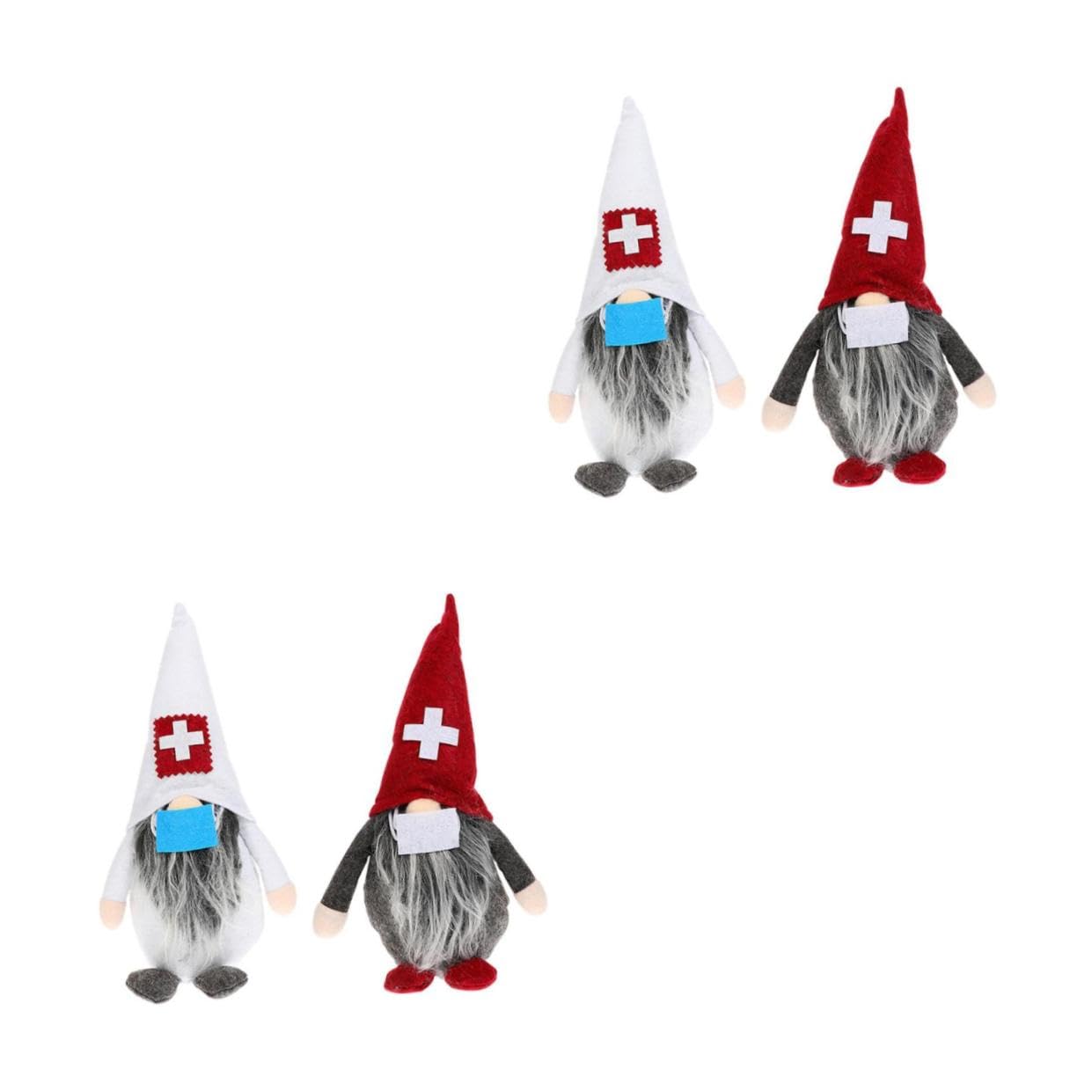 IMIKEYA 4 Stück Weihnachtsdekorationen Gnom Plüschpuppe Nordische Gnomenverzierungen Weihnachten Christbaumschmuck Skandinavischer Weihnachtsmann-tischschmuck Polyester-Material