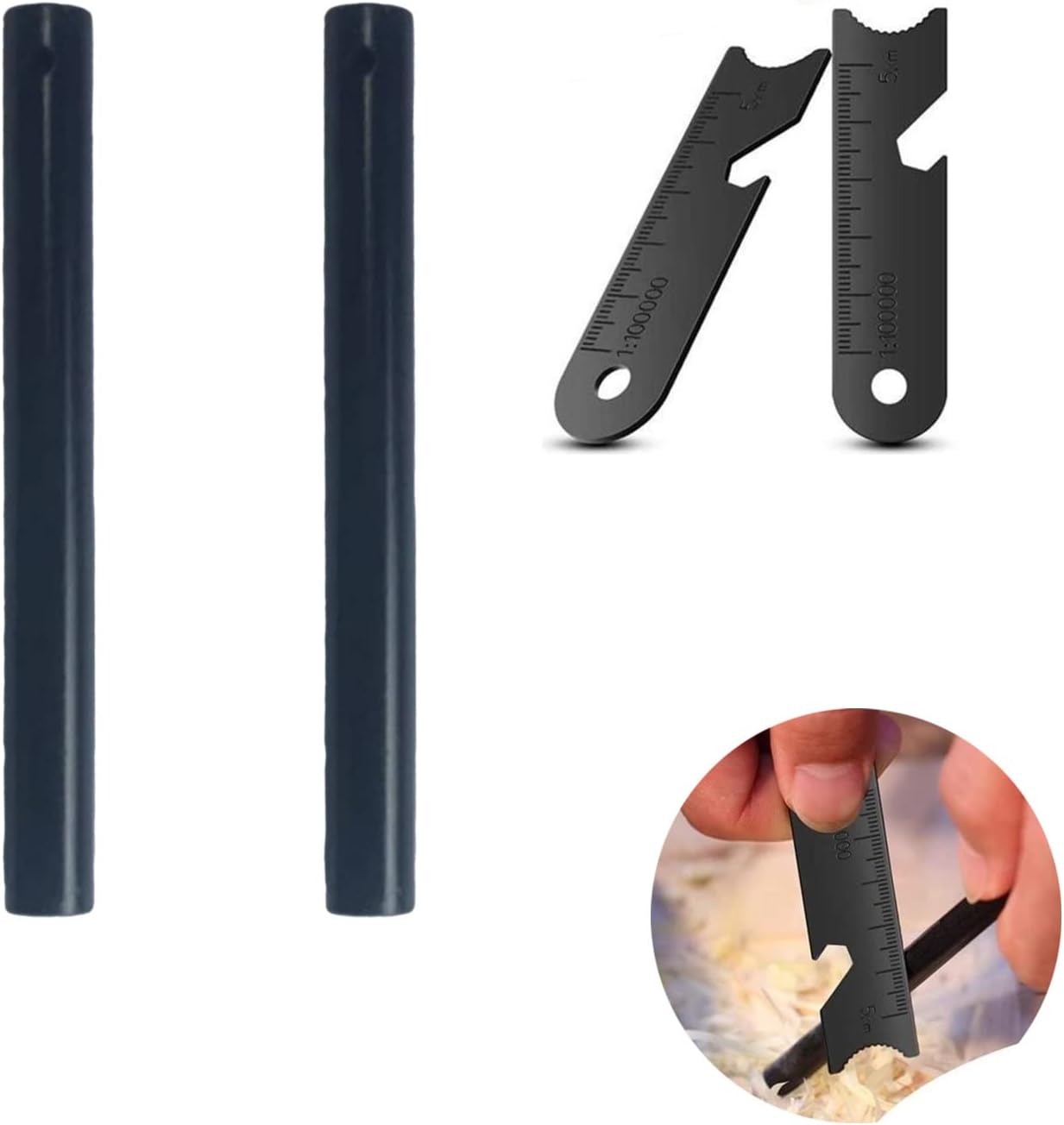 2-Pack 5 Inch Flint and Steel Ferro Rods Fire Starter Kit, Camping Emergency Firestarter Survival Tool, Waterproof Fire Starters with Striker : Sports & Outdoors