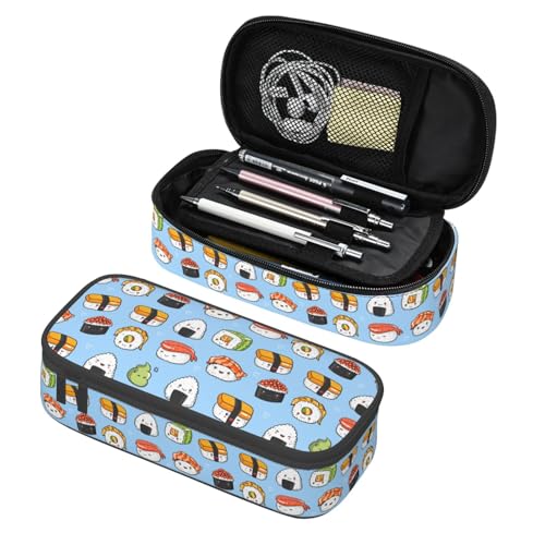 Image of Fun Japanese Sushi Pencil Case Big Capacity Storage Pencil Pouch Stationery Bags With Zipper Portable Pen Holder Box Organizer For Boys Student College School Office Supplies