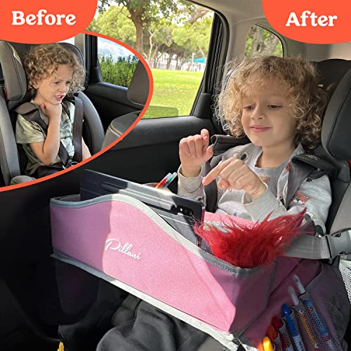 image for PILLANI Kids Travel Tray for Car - Car Seat Tray for Kids Travel, Road