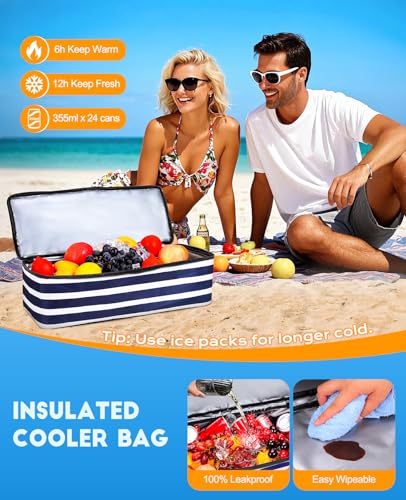 beach bag with cooler 49l large family beach tote with zipper waterproof sandproof beach bags for women and men foldable lightweight travel bag for pool picnic gym