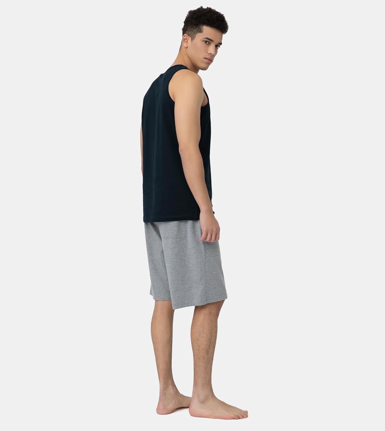 LAPASA Men's 100% Cotton Tank Top Ultra Soft Sleeveless Crewneck Breathable A-Shirts Basic Solid Undershirts Vest 4 Pack M36 - Image 2