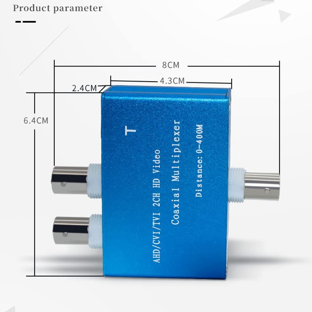 Pasotim 1080P AHD/CVI/TVI / 2CH HD Video Coaxial Multiplexer (2 Channel Video in One Coaxial Cable Transmission)