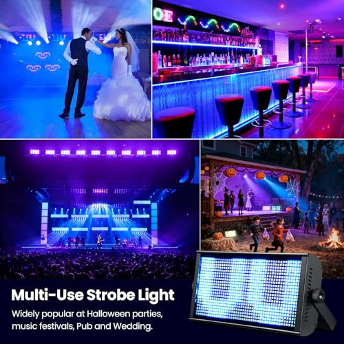 Betopper 200W Stage Strobe Light, RGB LED Stage Light Bar with 7x15 Pixel Control Zones,30Hz Strobe Speed,DMX512 Sound-Active Flash DJ Light Bar,Disco Wash Lighting for Club,4 Packs by BETOPPER - Image 8