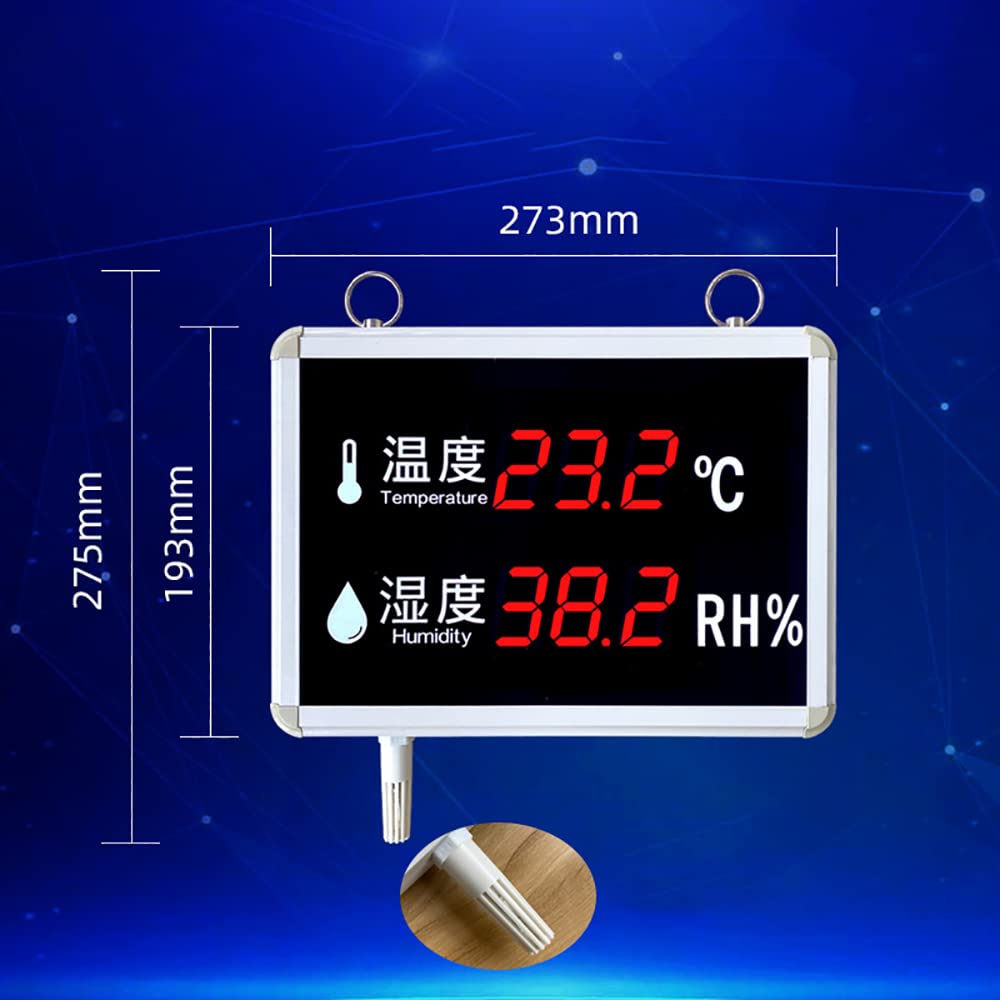 Toplionace Medidor de Temperatura y Humedad con Pantalla Digital de 1,5 Pulgadas, Sensor Industrial de Temperatura y Humedad de Precisión Avanzada (Sonda Externa)
