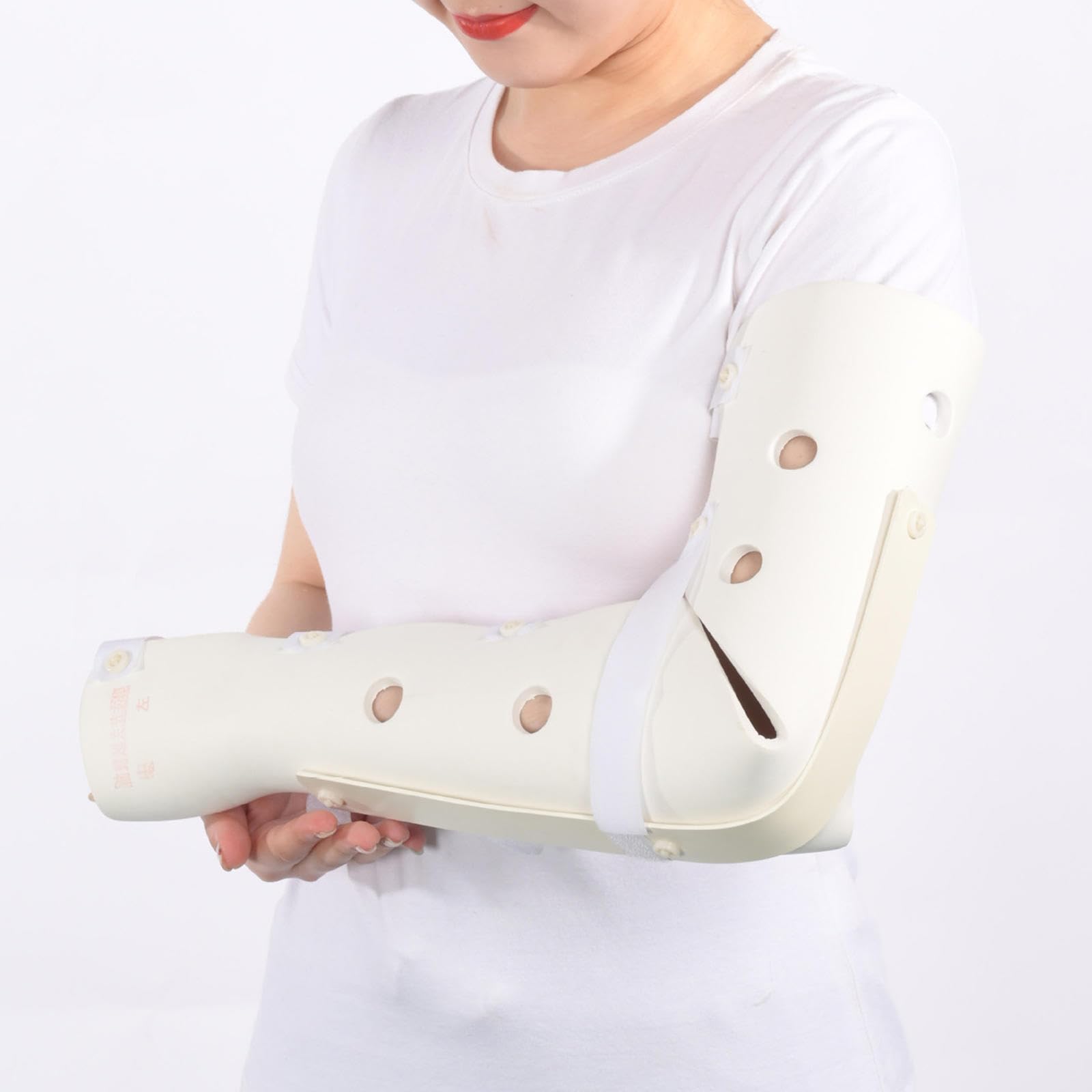 Tutore per Gomito Dell'avambraccio In Polimero, Staffa per Il Fissaggio di Lesioni Alla Frattura Dell'articolazione Del Gomito, Immobilizzatore per Stecca Del Gomito Traspirante e Leggero,R-S
