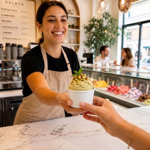 Image of Coppetta 4 Ounce Dessert Cups, 200 Disposable Ice Cream Cups - Lids Sold Separately, Heavy-Duty, White Paper Frozen Yogurt Bowls, For Hot And Cold Foods, Perfect For Gelato Or Mousse - Restaurantware