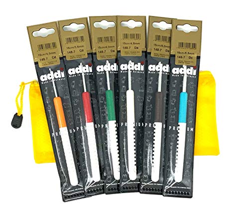 Camtiac Addi Lot de 6 aiguilles à crochet Épaisseur 3-3,5-4-4,5-5...