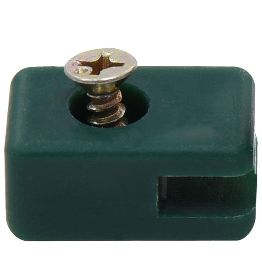 Soporte de alambre tensor con tornillo de plástico verde para alambres tensores de hasta 4 mm, 100 juegos de valla de jardín, soporte de fijación para montaje y estabilización