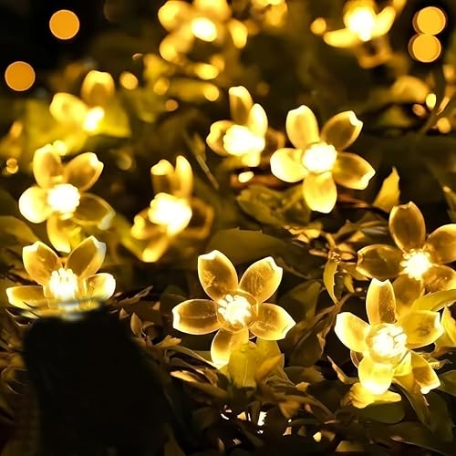 Clearhill String Light Battery and USB Powered 32FT/10M Warm 80LED Cherry Blossom String Light,Indoor/Outdoor Decoration - Ideal for Christmas, Garden, Birthday, Wedding, Party