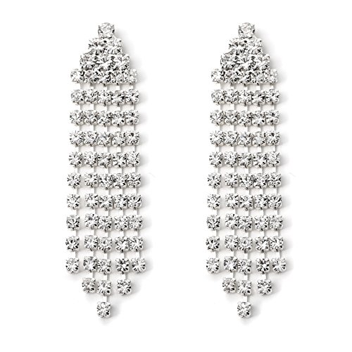Silver Crystal 5 Line Earring
