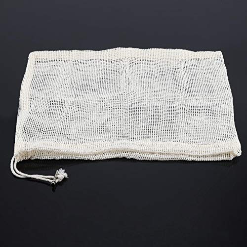 Sacola de compras, bolsa de rede de algodão bege reciclável para armazenar frutas e legumes Armazena