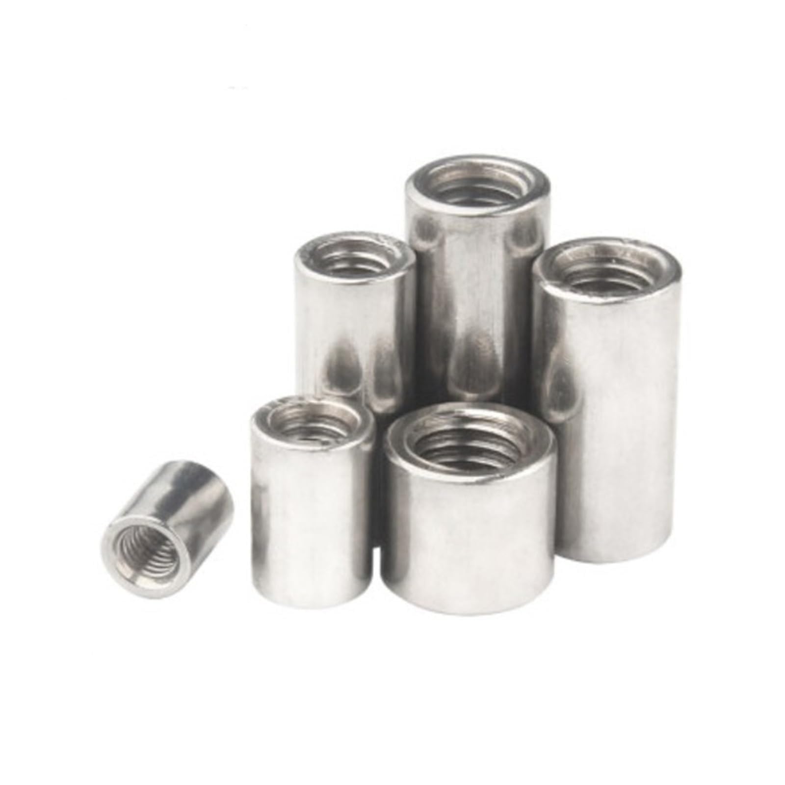 Dadi per connettori Rotondi Dado di accoppiamento for Colonna Tonda Spessa in Acciaio Inossidabile(2pc M10 Od16mm,20mm (L))