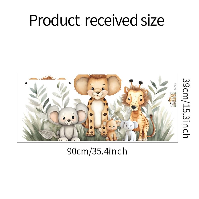 Image of Jungle Animal Friends Wall Decal for Nursery Baby Room Children's Bedroom Playroom Classroom Decor-Self-Adhesive