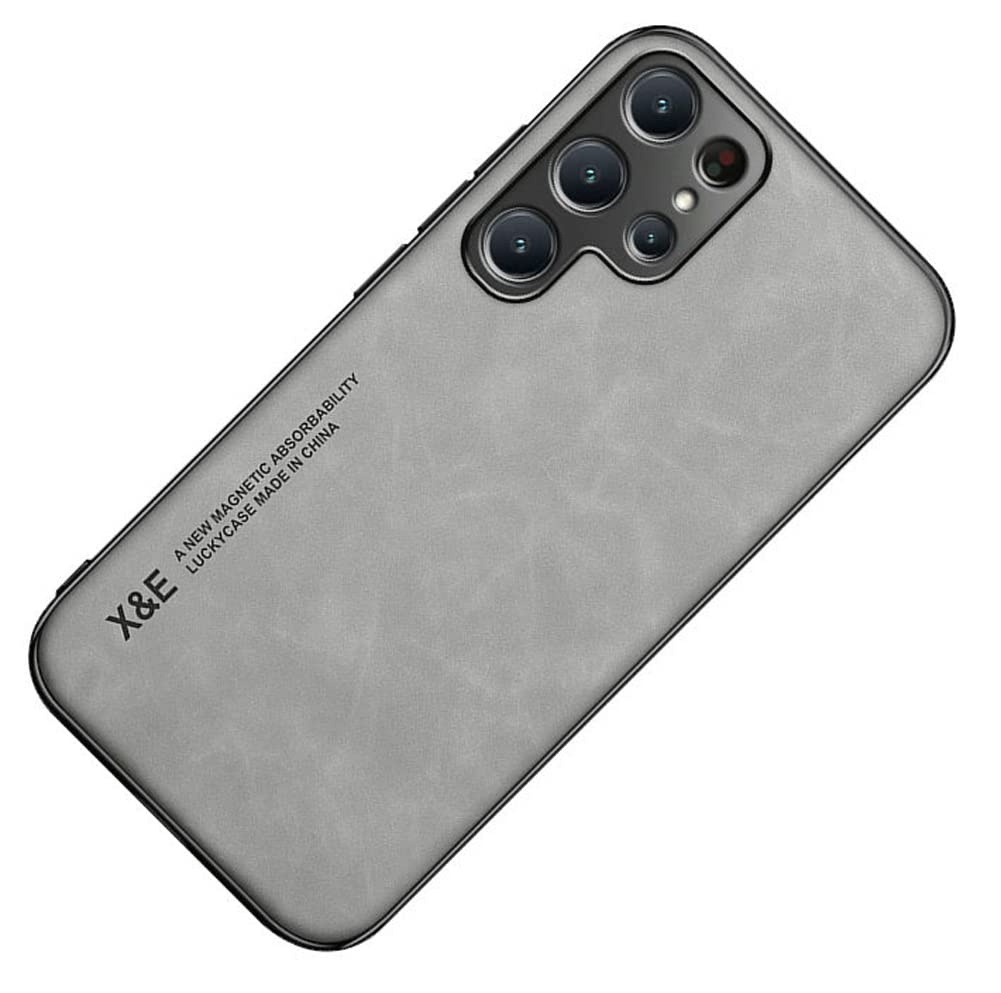 Kepuch Silklike Case for Samsung Galaxy S23 Ultra - Cover Bumper Built-in Metal Plate for Samsung Galaxy S23 Ultra - Gray