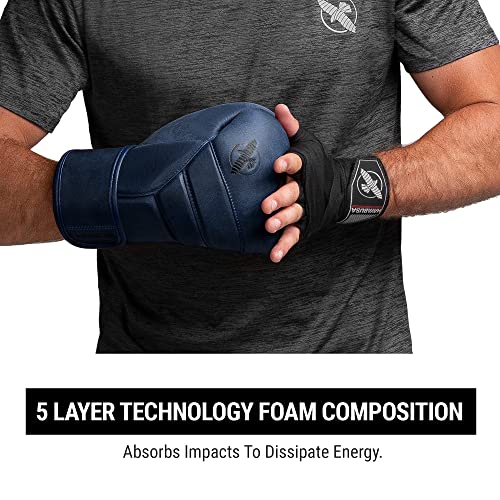 Image of Hayabusa T3 LX Leather Boxing Gloves Men and Women for Training Sparring Heavy Bag and Mitt Work - Indigo, 14oz