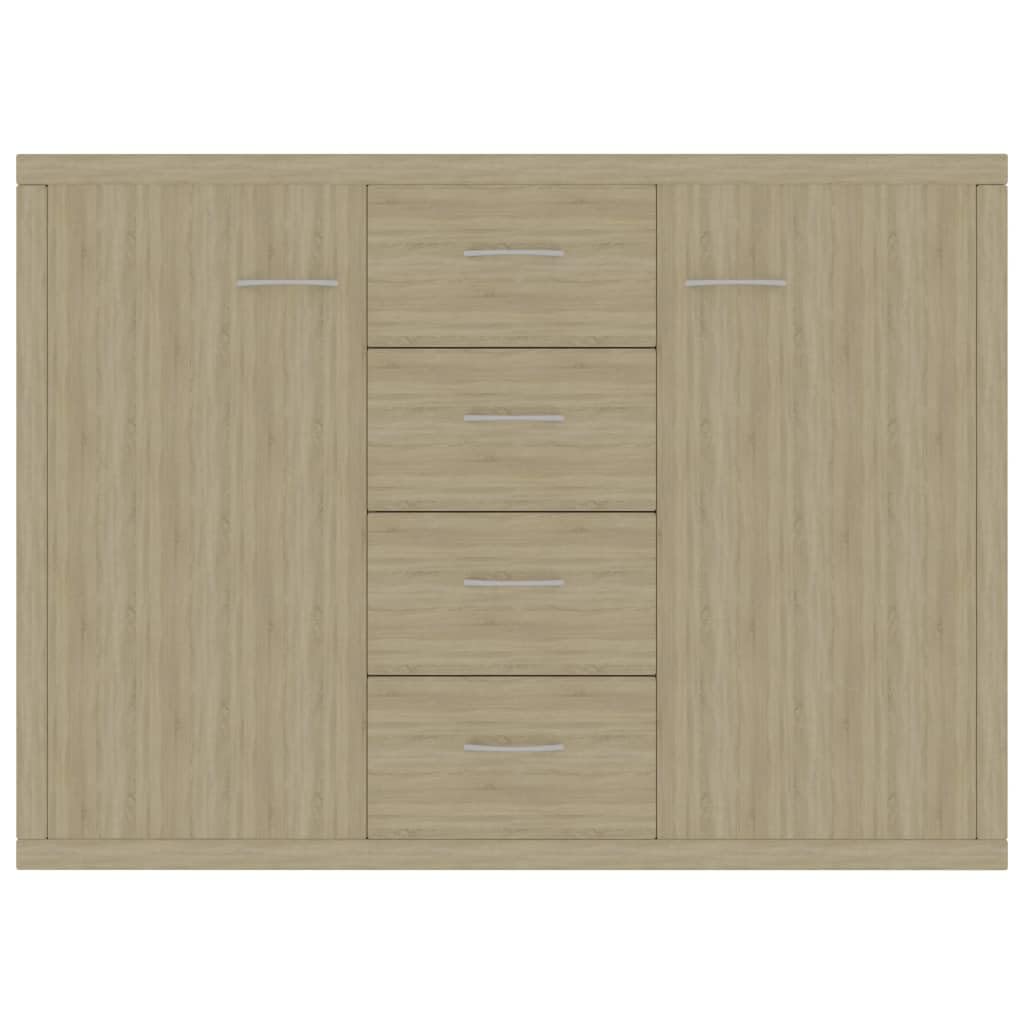 vidaXL Aparador de Madera Contrachapada Armario Auxiliar Cajonera Mueble Bajo Aparador Auxiliar en Salón Habitación Dormitorio Roble Sonoma
