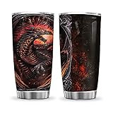 64HYDRO 20oz Flame Dragon Inspiration Dragon Lover Tumbler Cup with Lid, Double Wall Vacuum Thermos Insulated Travel Coffee Mug - HHZ1411018