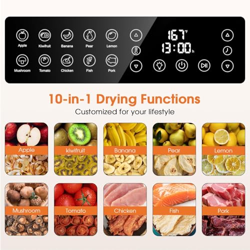 image for PSIIDAN Food Dehydrator for Jerky, Fruit, Meat, Herb, Beef, Mushroom, 