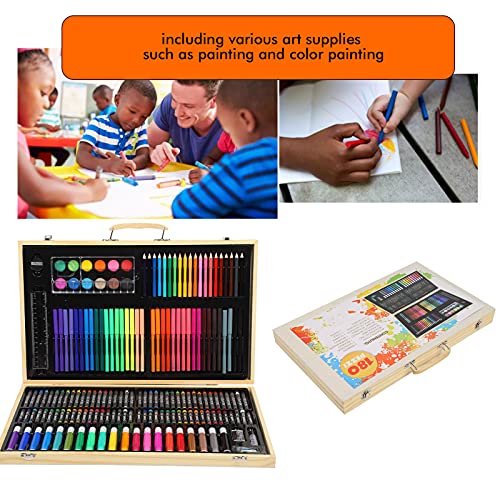 Kit de Desenho Infantil, Suprimentos de Arte de Caneta Aquarela Colorida Pastel Crayon Conjunto de A