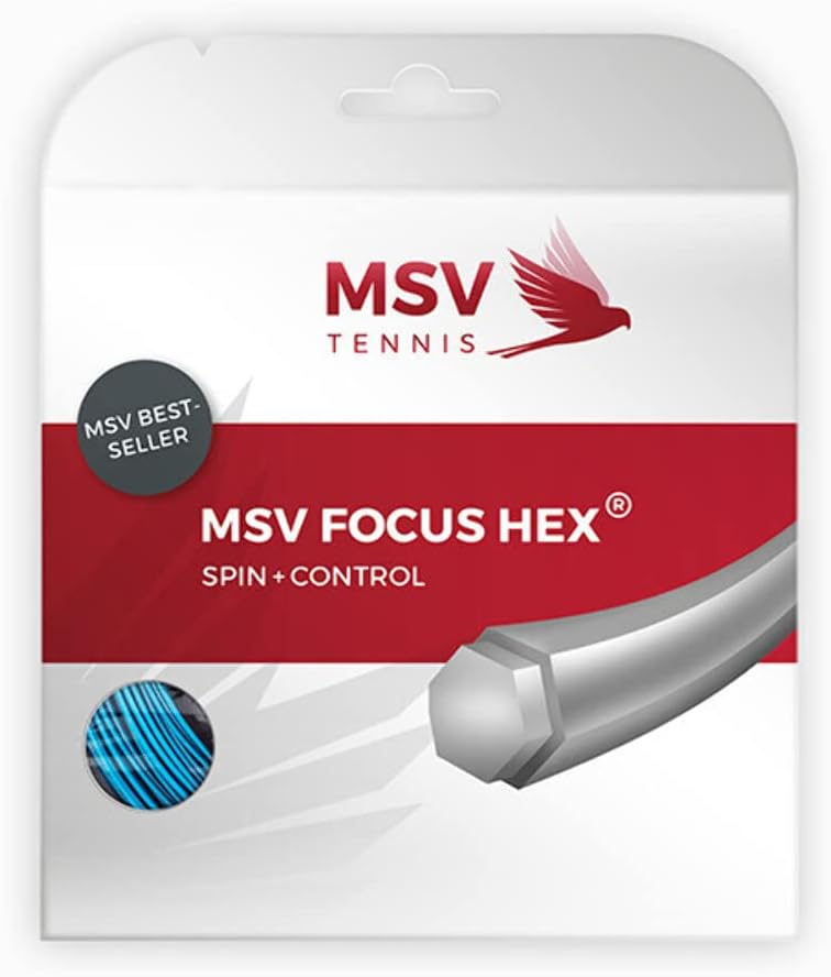MSV Unisex's Focus-Hex String Set-Blue, 1.23 mm