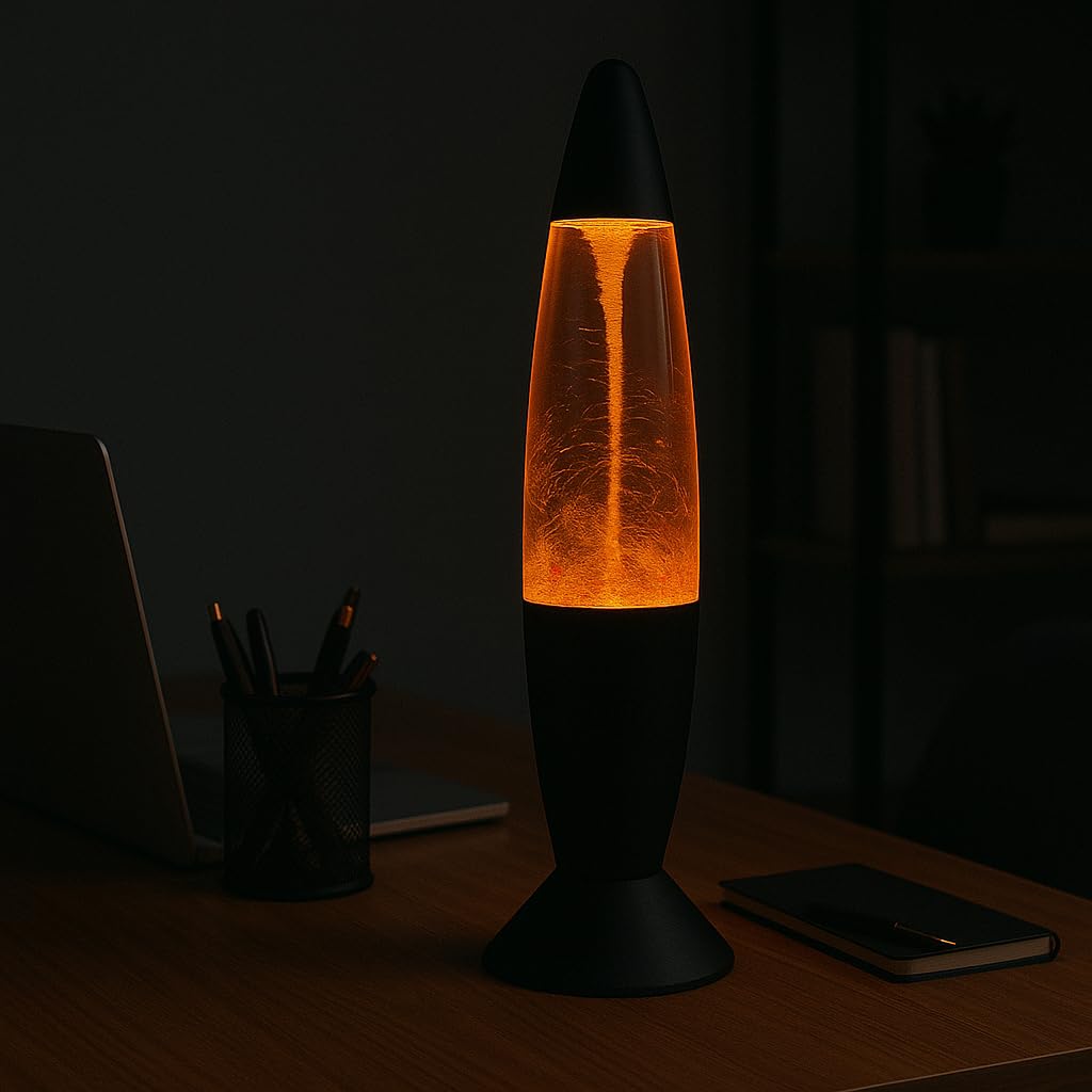 B&G International Lampe LED Tornade 34cm – Effet Lave et Tourbillon, Couleurs Changeantes, Alimentation USB, Décoration Chambre, Bureau