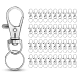 40 Sets Small Size Metal Swivel Snap Hooks with Key Rings,40 Sets Mini Lobster Claw Keychains Clasps with O Ring for Keychain Clip,Art Crafts,DIY Jewelry Making,Silver