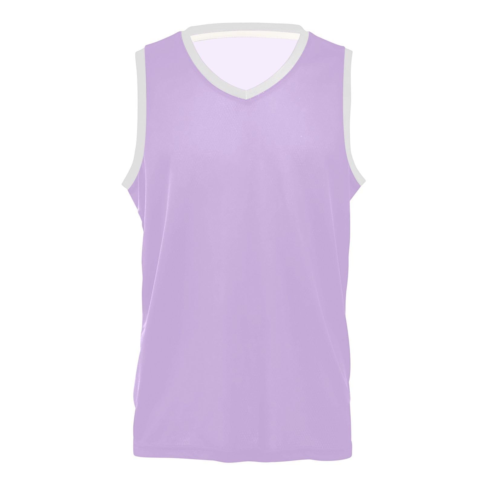 ZZXXB Light Purple Basketball Jersey Men's Athletic Practice Sports Shirts Team Uniforms 2X-Large