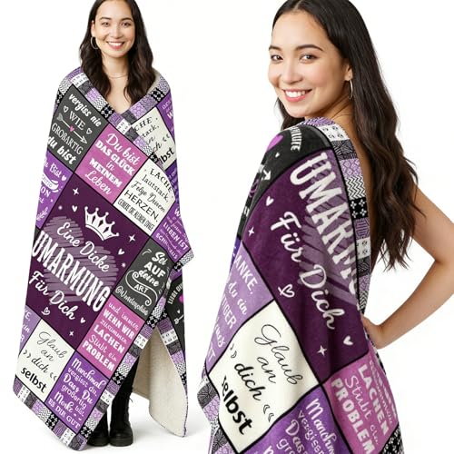 Couverture flanelle violette 150 x 200 cm pour canapé et lit