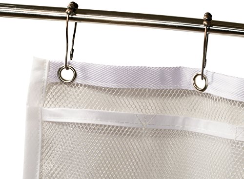 Shower Curtain Bathroom Organizer -9 Pockets- Perfect For Organizing Your Home Bath. Organize Your Toiletries And Kid’s Toys In Nine Durable Deep Mesh Pockets. Hang On Existing Shower Curtain Rings. #TOP4