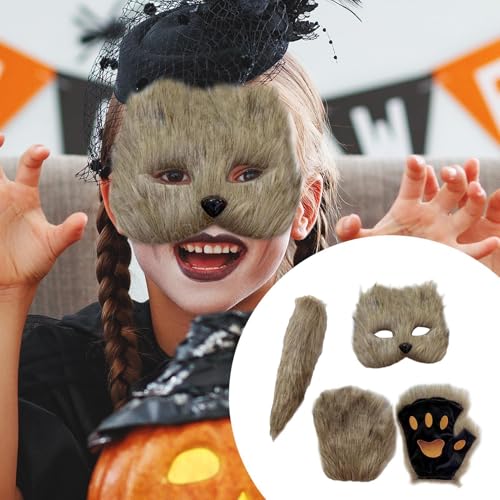 Masque de bal masqué avec queue et gants complet pour costume de fête - 3
