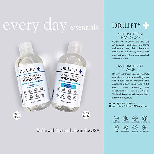 Dr. Lift Antibacterial Body Wash, 8 Oz - Gentle & Effective Shower Gel - Made In America #TOP2