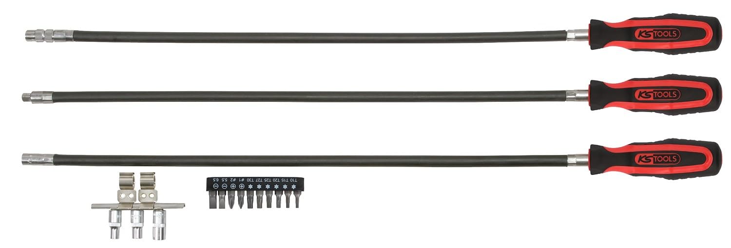 KS Tools 911.1180 - Pack de 16 destornilladores, flexible, forma estable gracias al revestimiento elástico