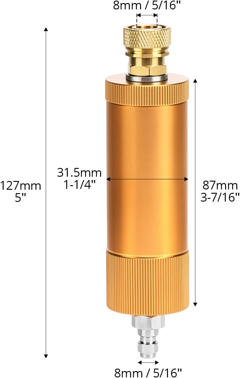 QWORK 30Mpa Oil Water Separator, Hand Pump 4500Psi Air Filter High Pressure Air Compressor with 8mm Female and Male Quick Connect
