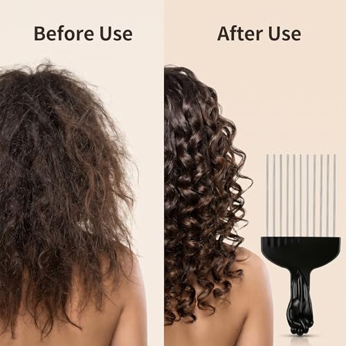 Set de 4 Peines Metal Afro Pick para Cabello Rizado miniatura 5