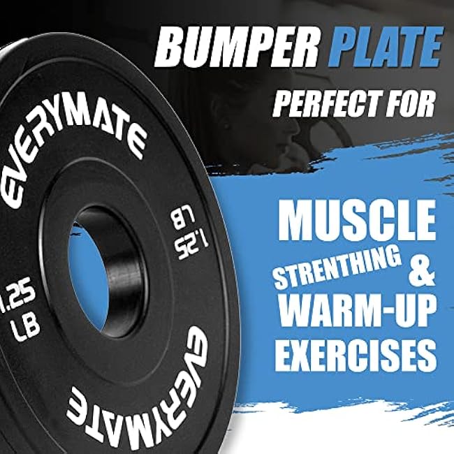 Black Change Weight Plates 1.25LB 2.5LB 5LB Set Fractional Olympic Bumper Plates for Cross Training Steel Insert Strength Training