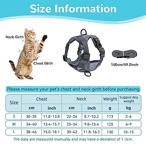 Cat Harness and Lead Set, Adjustable Kitten Harness and Lead Set including Reflective Strips Escape-Proof - Image 2