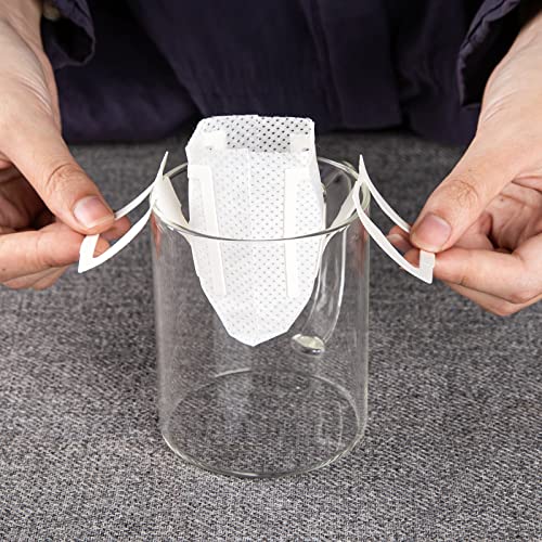 PARACITY 50Pcs Portable Coffee Filter Bag with Hanging Ear Design, Disposable Drip Coffee Filter Paper Bag single Serve, Pour Over Coffee Filter Compatible with a Wide Variety of Coffee Cups/Utensils