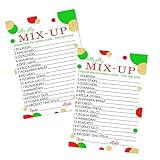 Paper Clever Party Christmas Card Games Word Scramble (25 Pack) Holiday Party Games for Adults Kids Family - Fun Xmas Unscramble Activity Cards - Red Green Gold Event Supplies – 5x7 Size Set