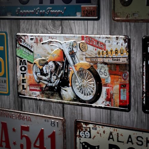 Image of Eazywagon inchMotel Chevrolet Motorbike inch Vintage Retro Metal Signs - License Wall Plate, Car Tag - Ideal for Cafe, Restaurant, Shop, Home, Hotel, Club, Office, Living Area - Design Plaque