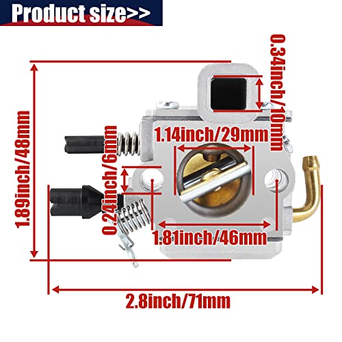 Qazaky Carburetor Kit Compatible With 034 036 Ms340 Ms350 Ms360 360Pro Chainsaw Zama C3A-S31A Tillotson 40-He-20A Carb 11251200651 11251200613 11251200614 11251200615 #TOP1
