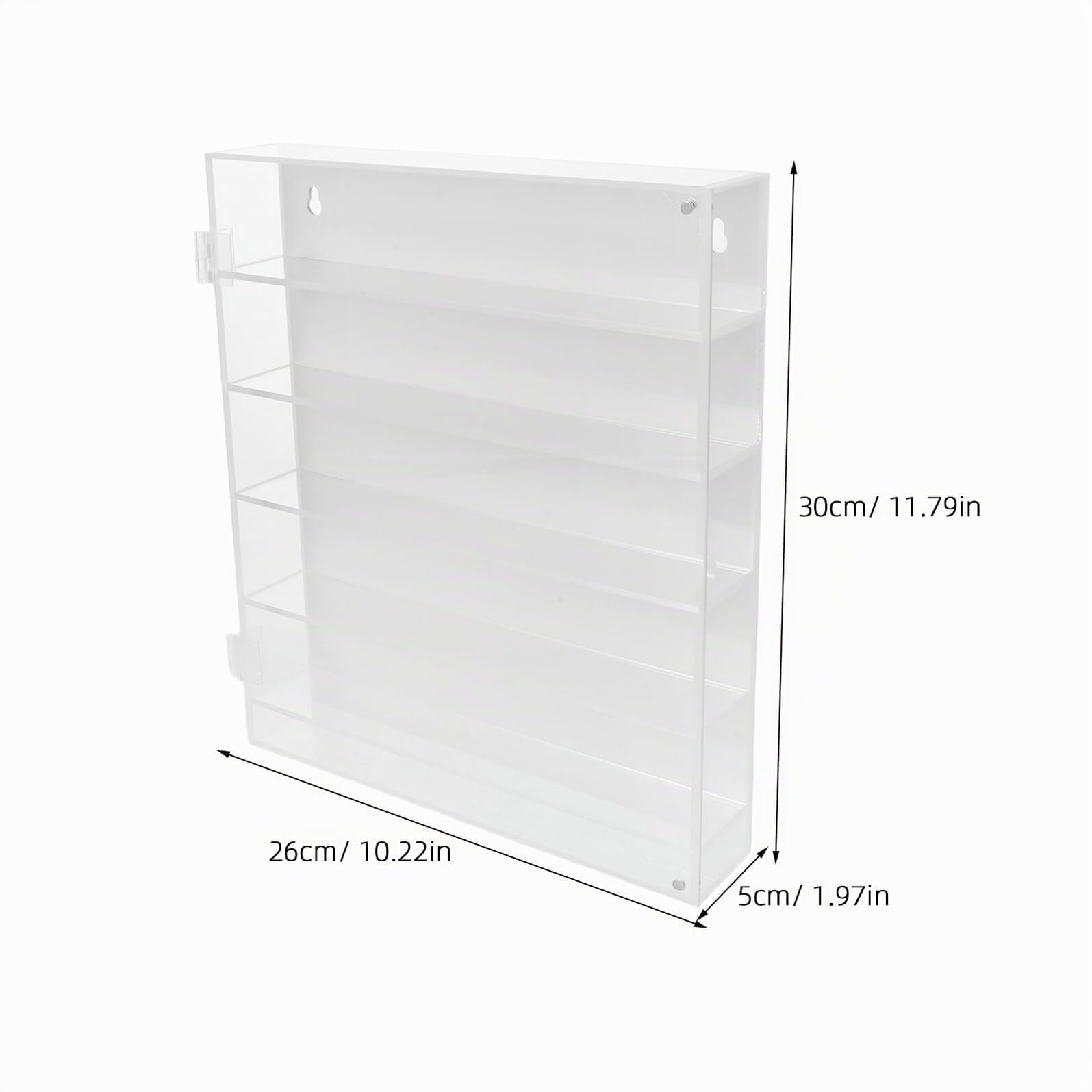 ERINGOGO Vetrina Espositiva in Acrilico Bianco a 5 Livelli per Modellini | Scomparti Individuali, Design Trasparente, Montaggio a Parete per Hobby Room
