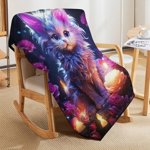 Couverture plaid chat douce polaire flannel chaude grand format chambre - 8