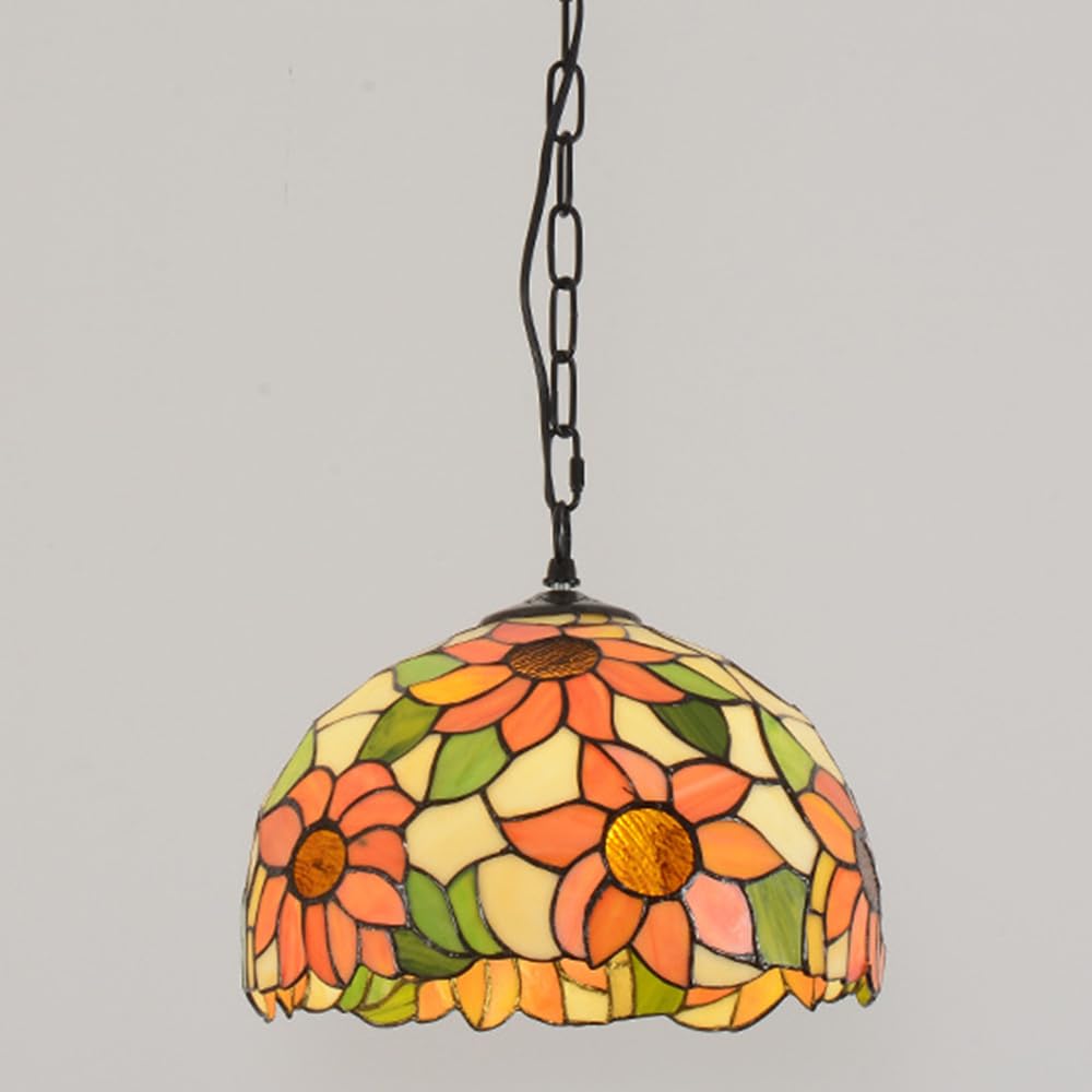 Lámpara colgante de vidrio vintage Mengjay E27 de 30cm estilo pastoral para comedor 8